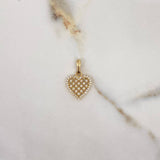 Dije Corazón 1.5gr / 2cm / Circones Blancos Oro Amarillo $