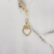 Dije Silueta Corazón 1.25gr / 2.8cm / Corona Circones Blancos Oro Amarillo $