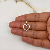 Dije Silueta Corazón 1.4gr / 2cm / Circones Blancos Oro Amarillo $