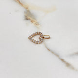 Dije Silueta Corazón 1.4gr / 2cm / Circones Blancos Oro Amarillo $