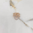 Dije Arbol De La Vida Corazón 1.8gr / 1.8cm / Circones Blancos Oro Rosa $