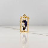 Dije Virgen Maria Rectangular 2.55gr / 2.8cm / Diamantada Oro Amarillo $