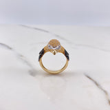 Anillo Aguila 7.4gr / T9 1/4 / Circones Blancos Negros Dos Oros Amarillo Blanco $