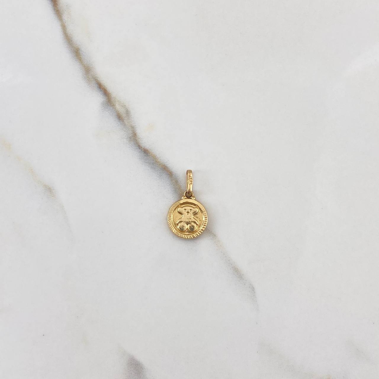 Dije Medalla Oso Ts0 0.95gr / 2cm / Oro Amarillo $