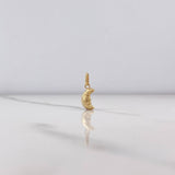 Dije Rostro Media Luna 0.4gr / 1.6cm / Liso Soplado Oro Amarillo $
