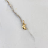 Dije Rostro Media Luna 0.4gr / 1.6cm / Liso Soplado Oro Amarillo $