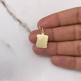 Dije Placa Pergamino 0.85gr / 2.3cm / 10.3mm*10.2mm Liso Oro Amarillo
