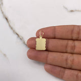 Dije Placa Pergamino 0.85gr / 2.3cm / 10.3mm*10.2mm Liso Oro Amarillo