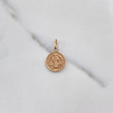 Dije San Benito 0.95gr / 2.3cm / Plano Troquelado Oro Rosa $