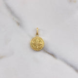 Dije San Benito 1.3gr / 2.2cm / Troquelado Oro Amarillo $