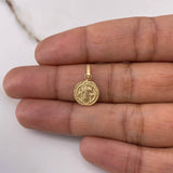 Dije San Benito 0.5gr / 1.8cm / Plano Troquelado Oro Amarillo $