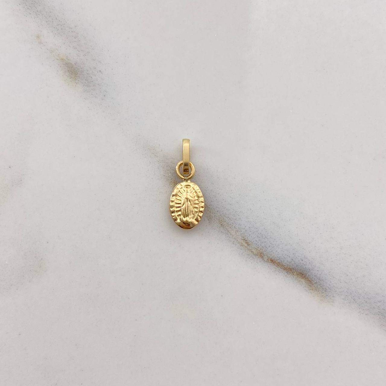 Dije Virgen de Guadalupe 0.25gr / 1.4cm / Soplado Oro Amarillo $