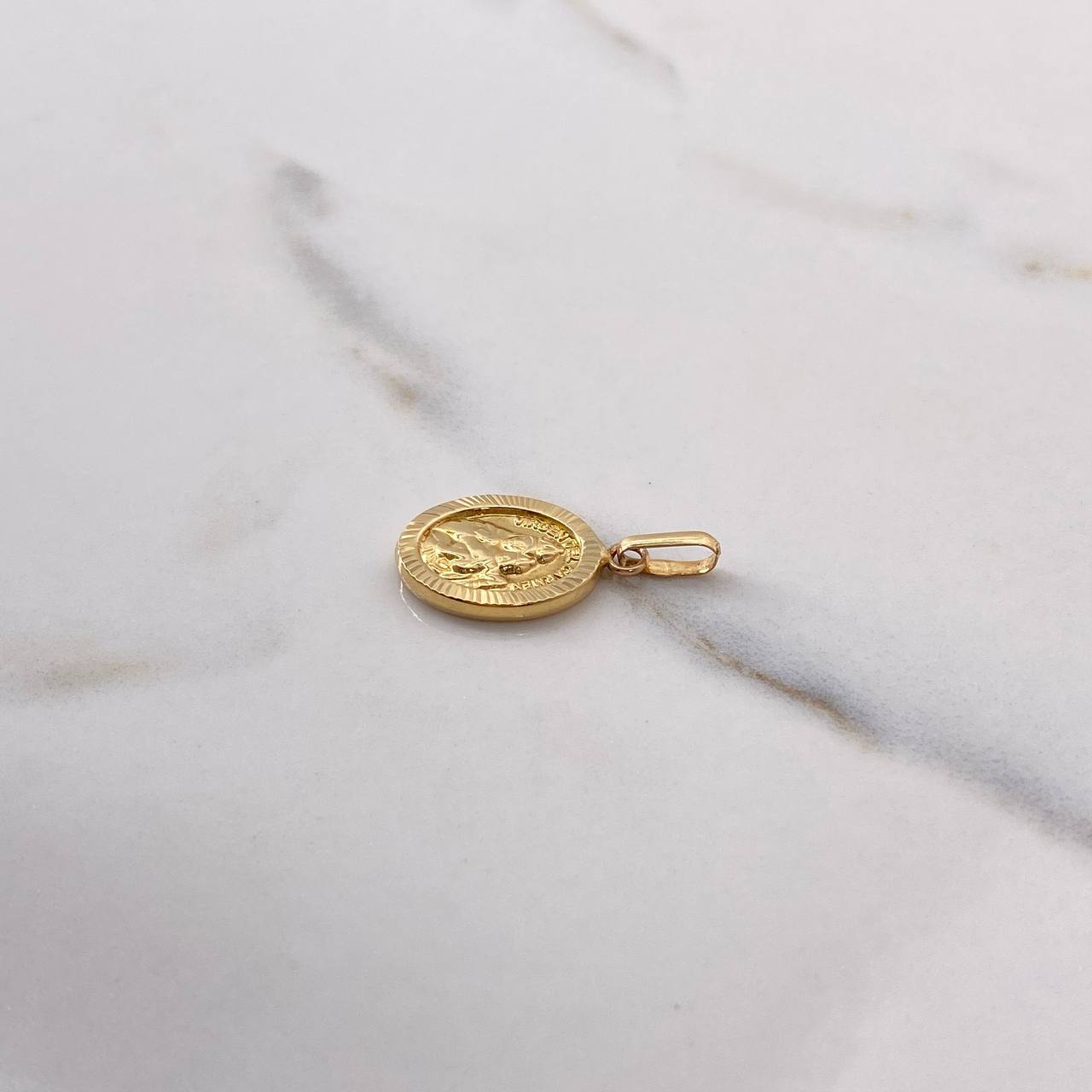 Dije Virgen del Carmen 1.05gr / 2.5cm / Troquelado Bordes Diamantados Oro Amarillo $