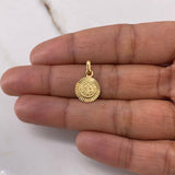 Dije San Benito 1.05gr / 1.8cm / Diamantado Oro Amarillo $