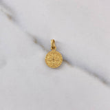 Dije San Benito 1.05gr / 1.8cm / Diamantado Oro Amarillo $