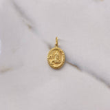 Dije Virgen De Santa Marta 1.1gr / 2.4cm / Troquelado Oro Amarillo $