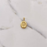 Dije Virgen Milagrosa 0.85gr / 2.4cm / Troquelado Oro Amarillo $