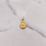 Dije Virgen Milagrosa 0.9gr / 2.6cm / Plano Troquelado Oro Amarillo $