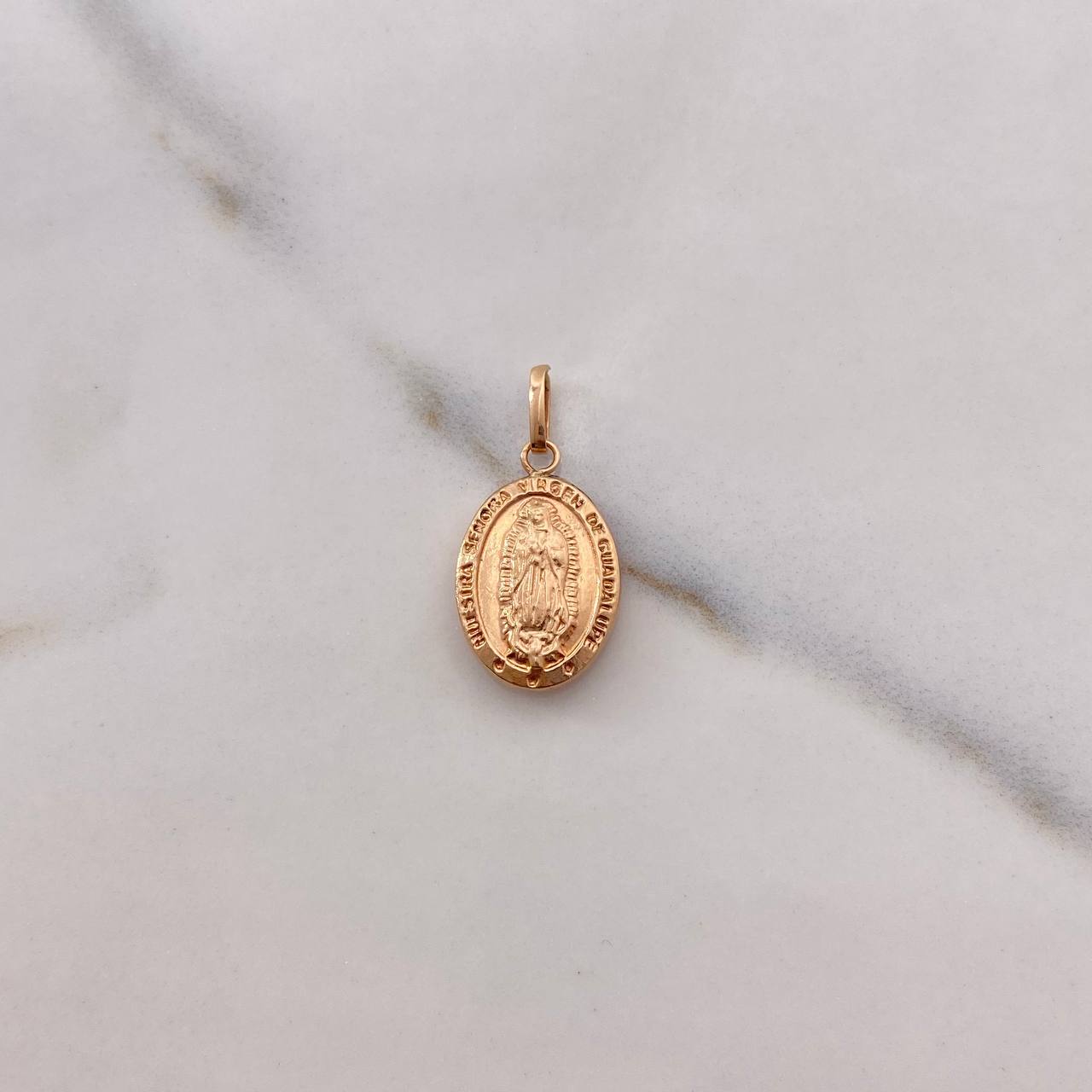 Dije Virgen de Guadalupe 0.65gr / 2.3cm / Troquelado Oro Rosa $