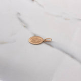 Dije Virgen Milagrosa 0.8gr / 2.6cm / Plano Troquelado Oro Rosa $