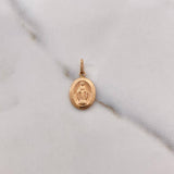 Dije Virgen Milagrosa 0.6gr / 2cm / Plano Troquelado Oro Rosa $