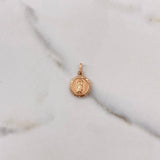 Dije Virgen de Guadalupe 0.55gr / 1.9cm / Redondo Troquelado Oro Rosa $