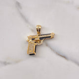 Dije Pistola 11.2gr / 3.3cm / Circones Blancos Negros Oro Amarillo $