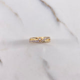 Anillo Rustico Linea 3.2gr / T6 1/2 / Circones Blancos  Oro Amarillo $