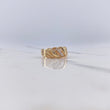 Anillo Rustio Ola 2.55gr / T7 1/4 / Circones Blancos  Dos Oros Amarillo Rosa $