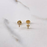 Topos Cruz 0.65gr / 6mm / Circones Blancos Oro Amarillo $