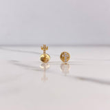 Topos Cruz 0.65gr / 6mm / Circones Blancos Oro Amarillo $