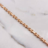 Pulso Rustico Eslabon 18.7gr / 20cm / 5mm Circones Blancos Oro Rosa $