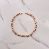Pulso Rustico Eslabon 18.7gr / 20cm / 5mm Circones Blancos Oro Rosa $
