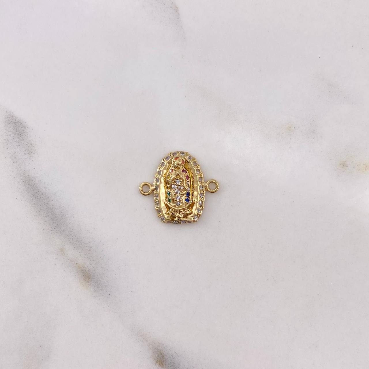 Herraje Virgen de Guadalupe 1.75gr / 1.5cm / Circones Colores Oro Amarillo $