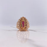 Anillo Virgen de Guadalupe Silueta 11.35gr / T11 1/2 / Circones Blancos Verdes Fucsias Oro Rosa $