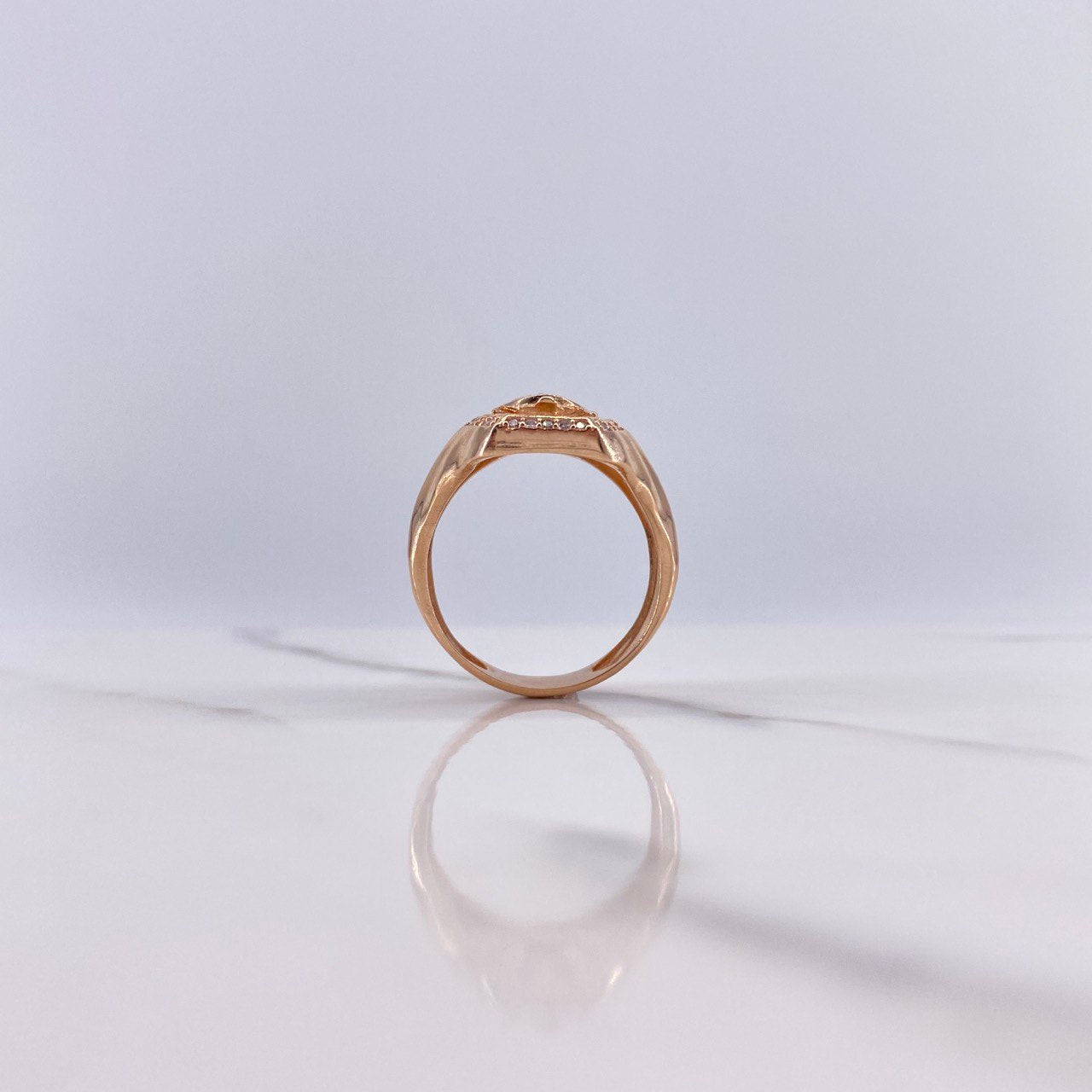 Anillo Virgen de Guadalupe Silueta 11.35gr / T11 1/2 / Circones Blancos Verdes Fucsias Oro Rosa $