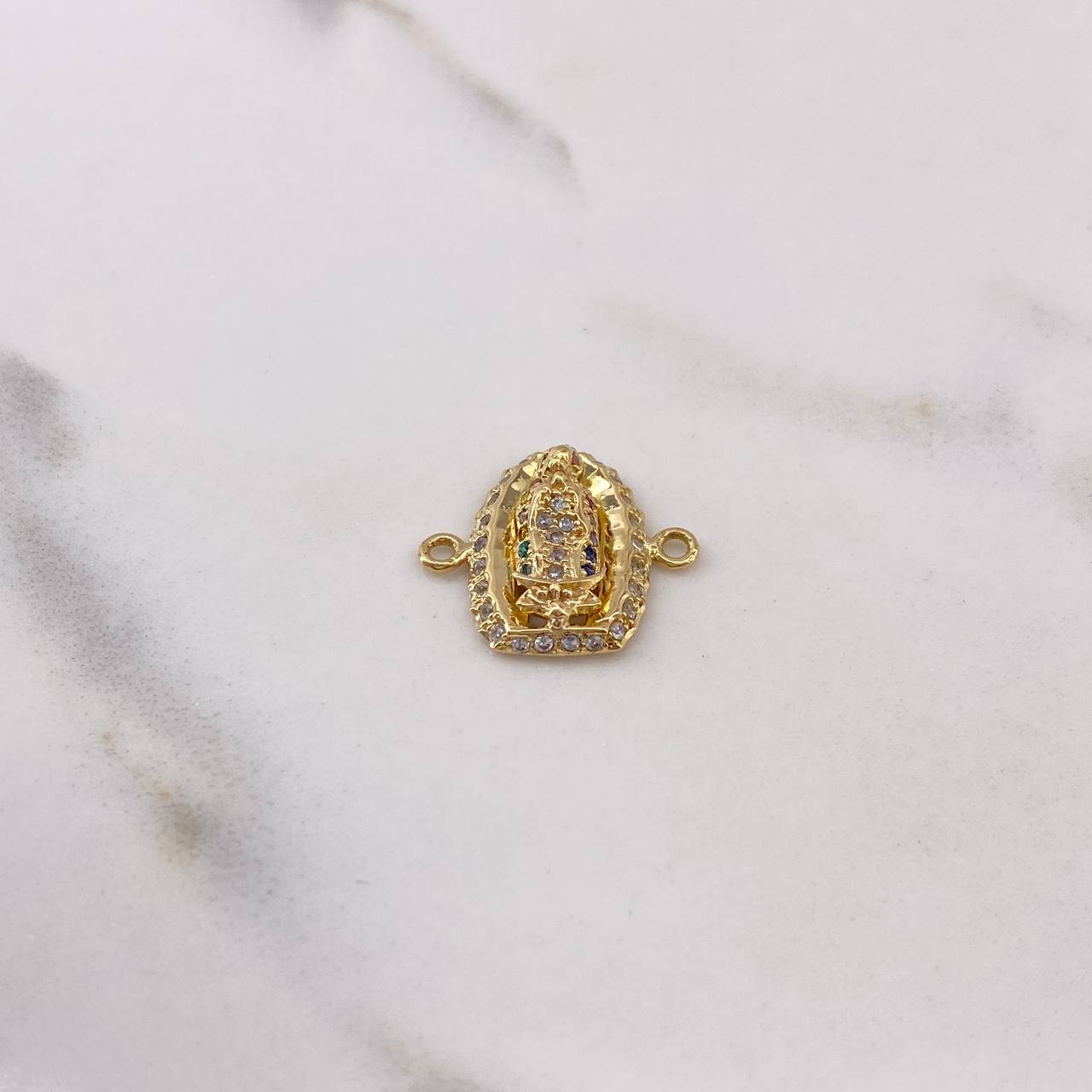 Herraje Virgen de Guadalupe 1.75gr / 1.5cm / Circones Colores Oro Amarillo $