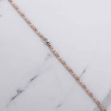 Cadena Rustica Tornillo 92.15gr / 70cm / 5mm Dos Oros Blanco Rosa $