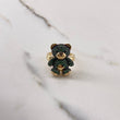 Anillo Oso 8.05gr / T8 1/4 / Circones Verdes Negros  Oro Amarillo $