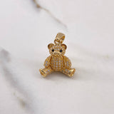 Dije Oso Articulado Corbatin 4.45gr / 3cm / Circones Blancos Negros Oro Amarillo $