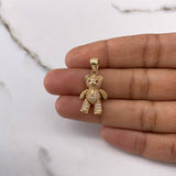 Dije Oso Articulado Corbata 4.5gr / 3cm / Circones Blancos Cafes Oro Amarillo $