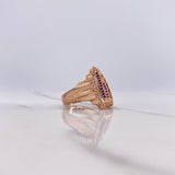 Anillo Virgen de Guadalupe Silueta 7.2gr / T7 3/4 / Circones Blancos Azules Fucsias Oro Rosa $