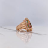 Anillo Virgen de Guadalupe Silueta 6.9gr / T7 3/4 / Circones Blancos Verdes Fucsias Oro Rosa $
