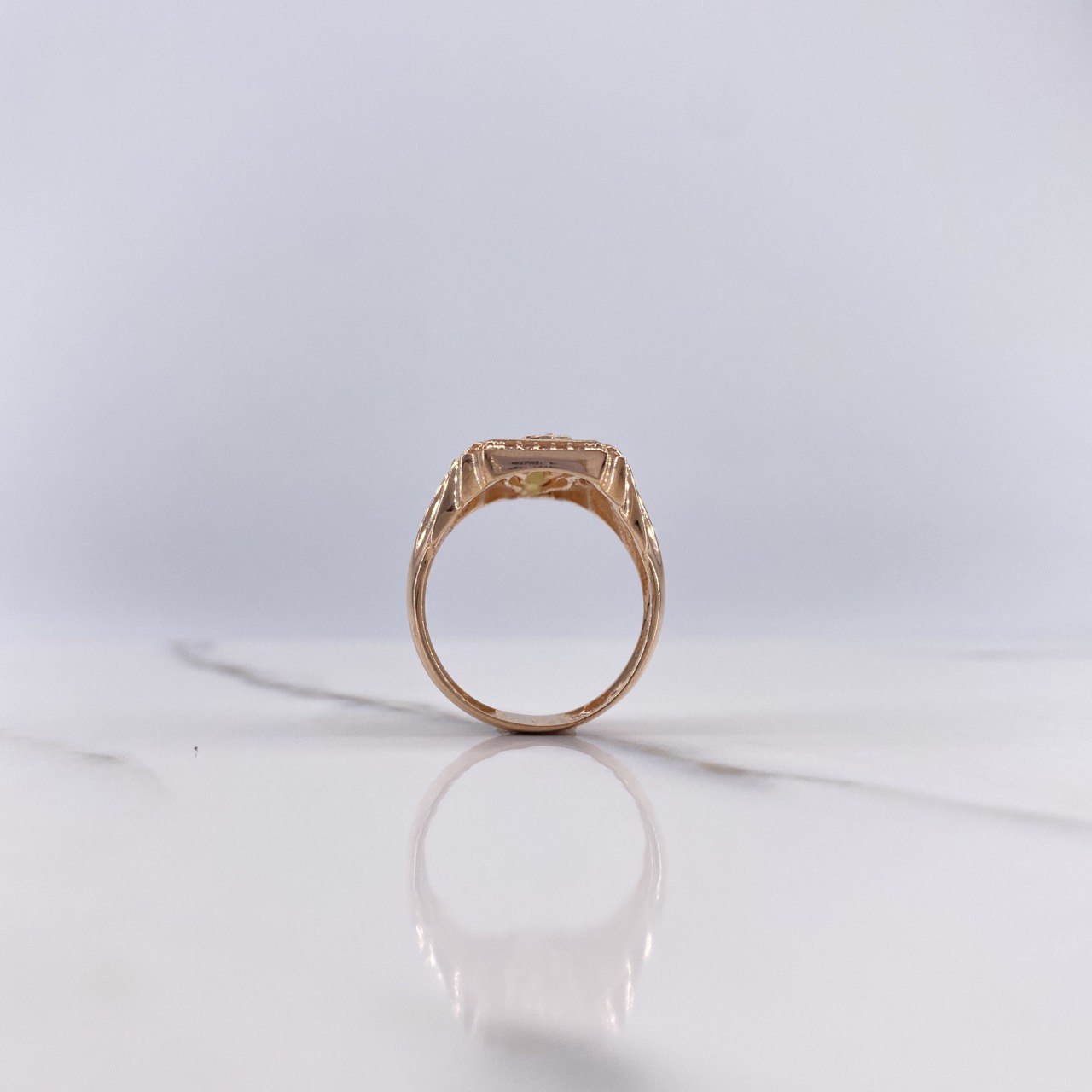 Anillo Virgen de Guadalupe Silueta 6.9gr / T7 3/4 / Circones Blancos Verdes Fucsias Oro Rosa $