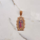 Dije Virgen de Guadalupe 12.7gr / 6cm / Circones Blancos Azules Fucsias Oro Rosa $
