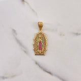 Dije Virgen de Guadalupe 8.15gr / 4.8cm / Circones Blancos Verdes Fucsias Oro Amarillo $
