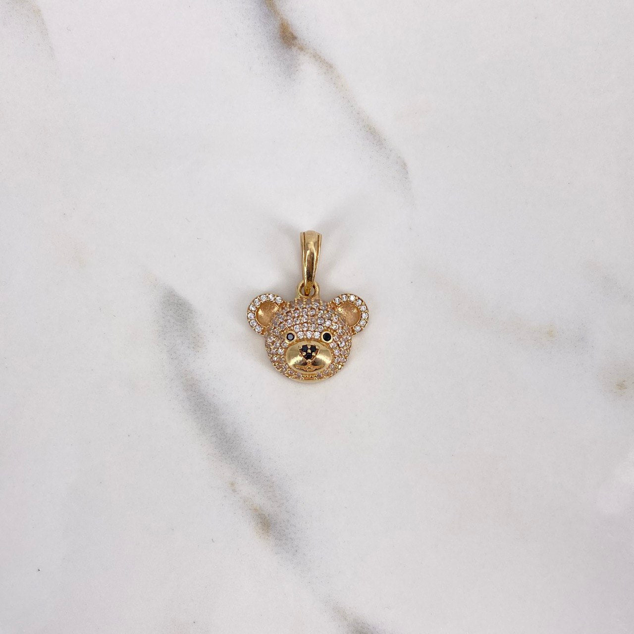 Dije Rostro Oso 3gr / 2.3cm / Circones Blancos Negros Oro Amarillo $