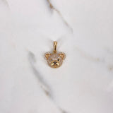 Dije Rostro Oso 3gr / 2.3cm / Circones Blancos Negros Oro Amarillo $