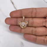 Dije Rostro Oso 3gr / 2.3cm / Circones Blancos Negros Oro Amarillo $