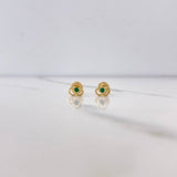 Topos Tres Aros 0.65gr / Circon Verde Oro Amarillo $